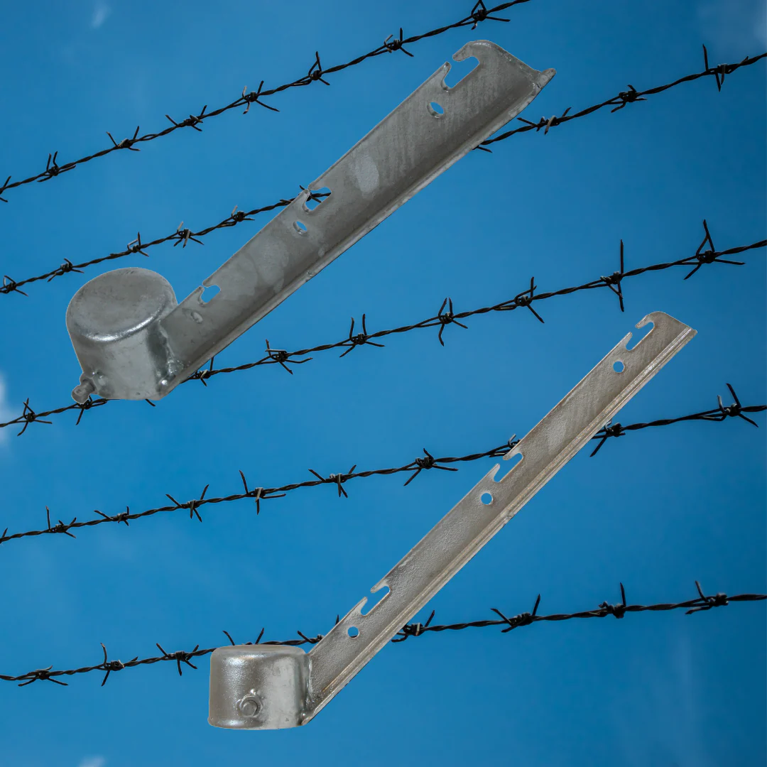 3" Steel 3 Strand Corner Barbed Wire Arm for Chain Link Fences - Image 3