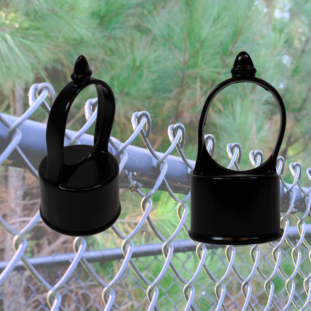 2" x 1-3/8" Black Aluminum Line Loop Top For Chain Link Fences - Image 5