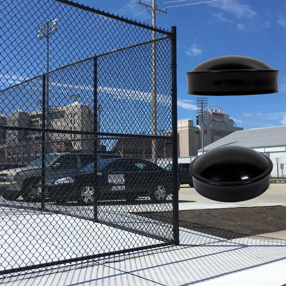 1-5/8" Black Aluminum Terminal Cap For Chain Link Fences - Image 3