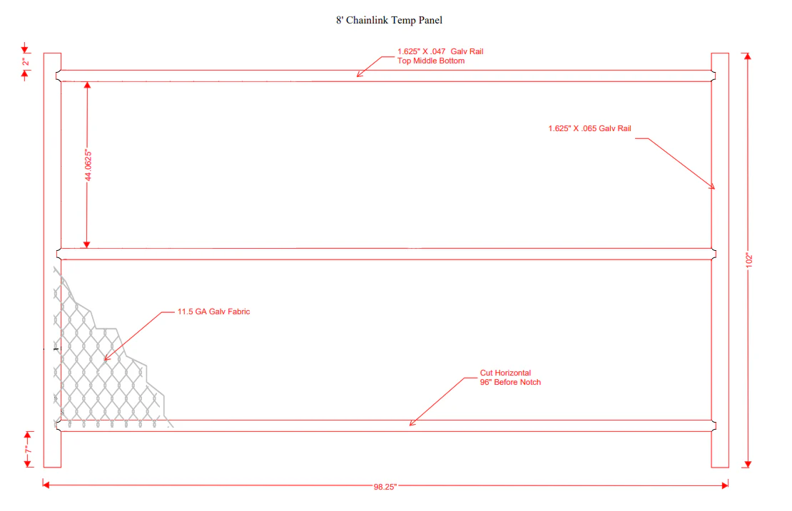 Temporary Fence Panel - 8'6" Tall x 8' Wide: Kit - Image 3